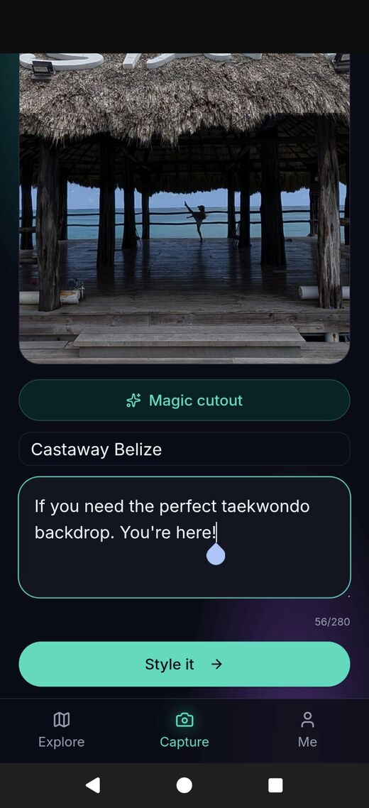Capture step shown on a phone