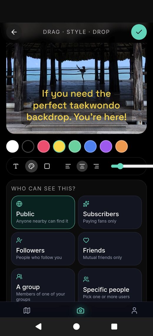 Compose step shown on a phone